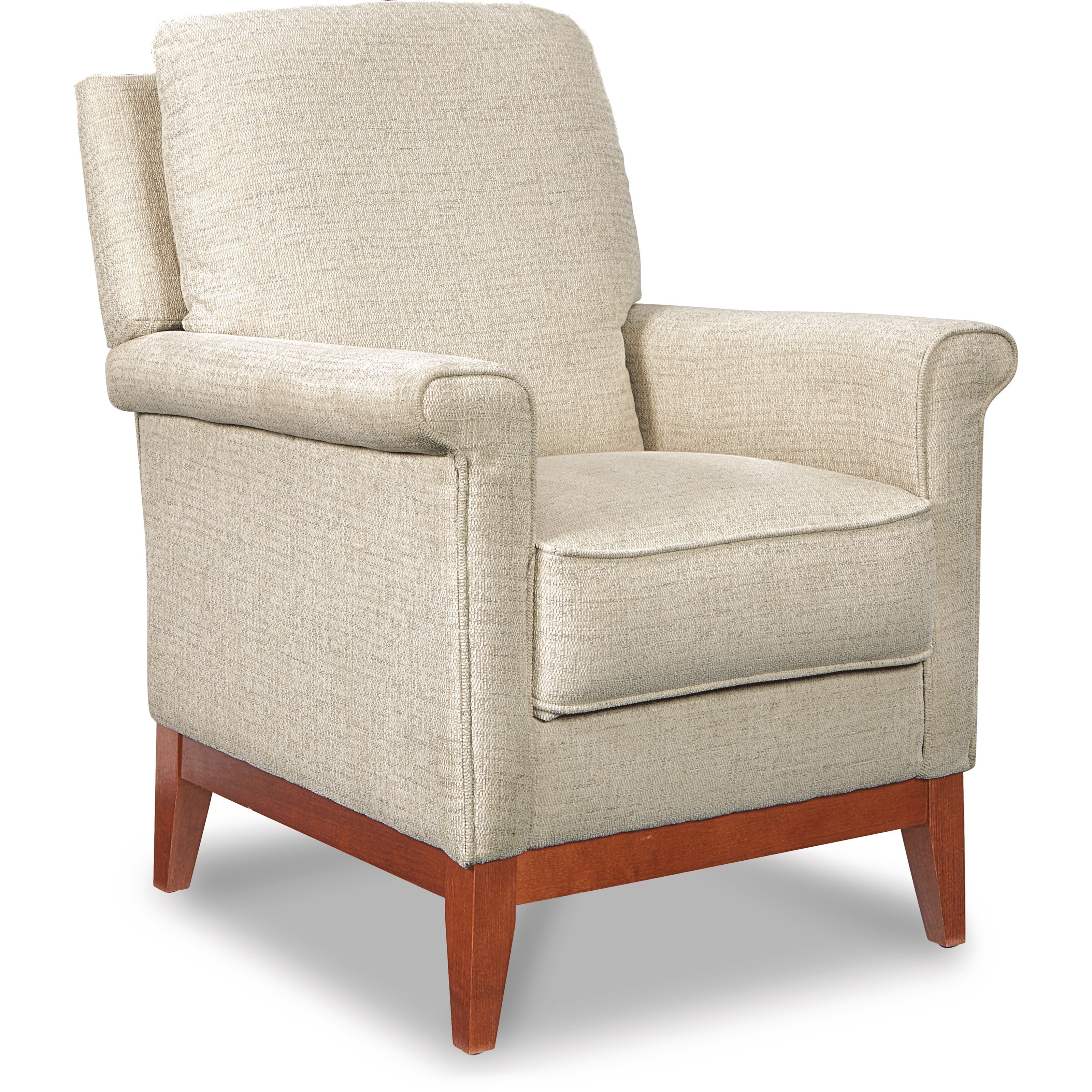LaZBoy Ferndale Modern Chair and Ottoman with Solid Wood Base